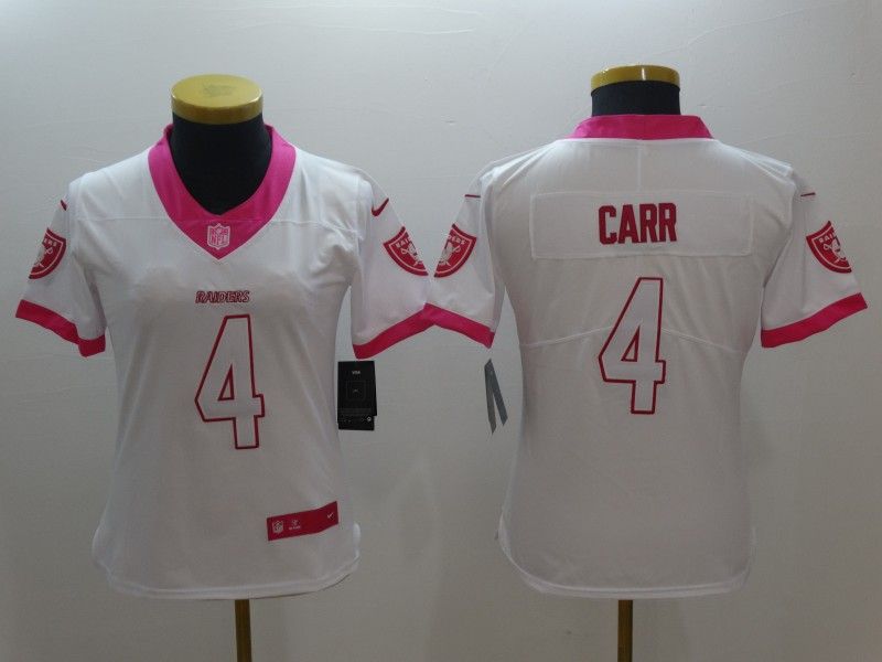 Las Vegas Raiders #4 CARR White Fashion Women NFL Jersey