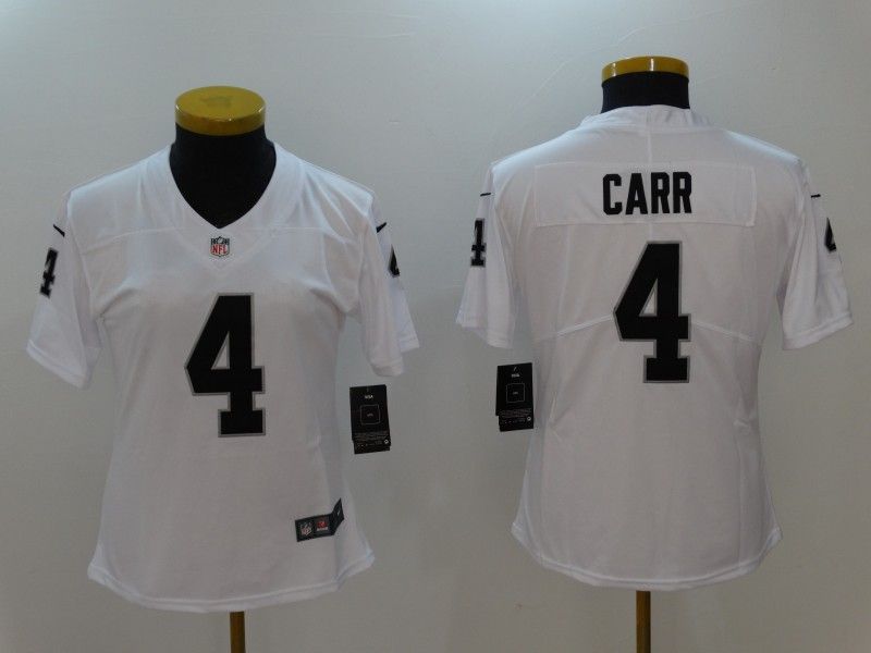 Las Vegas Raiders #4 CARR White Women NFL Jersey