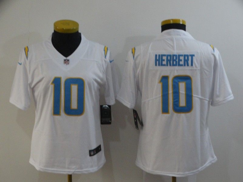 Los Angeles Chargers #10 HERBERT White Women NFL Jersey