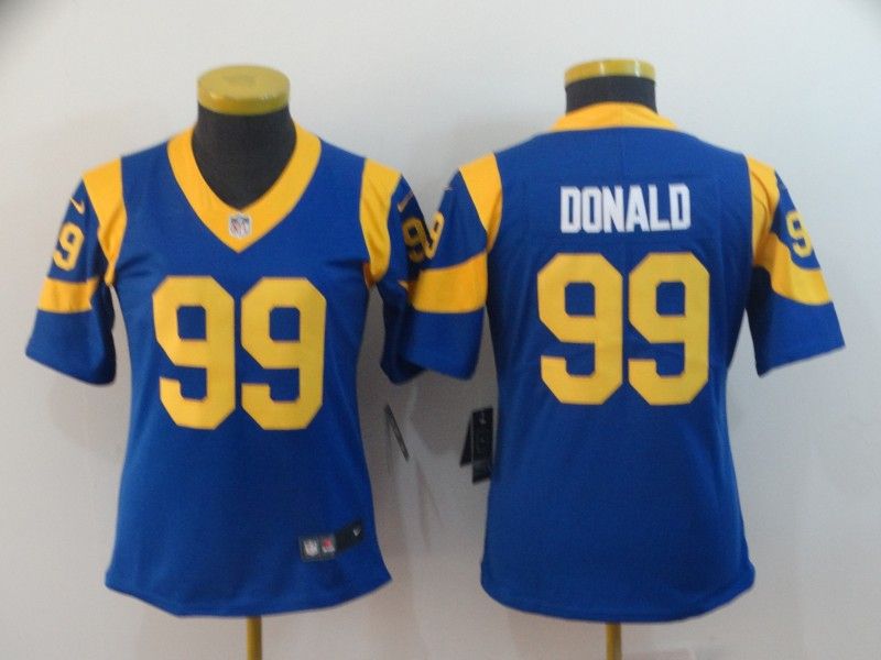 Los Angeles Rams #99 DONALD Blue Women NFL Jersey