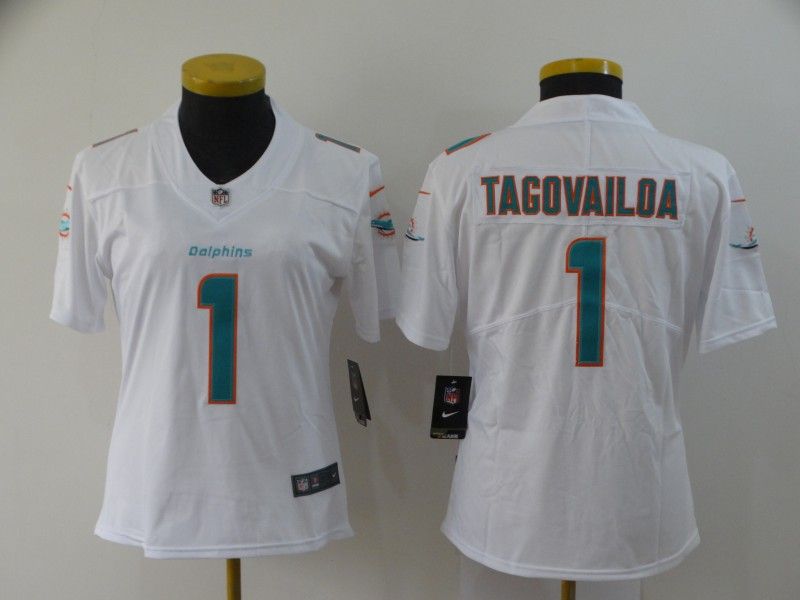 Miami Dolphins #1 TAGOVAILOA White Women NFL Jersey