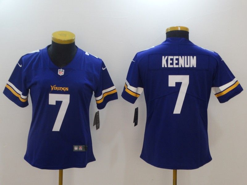 Minnesota Vikings #7 KEENUM Blue Women NFL Jersey