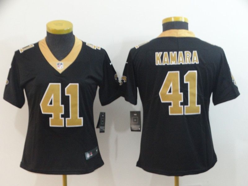 New Orleans Saints #41 KAMARA Black Women NFL Jersey