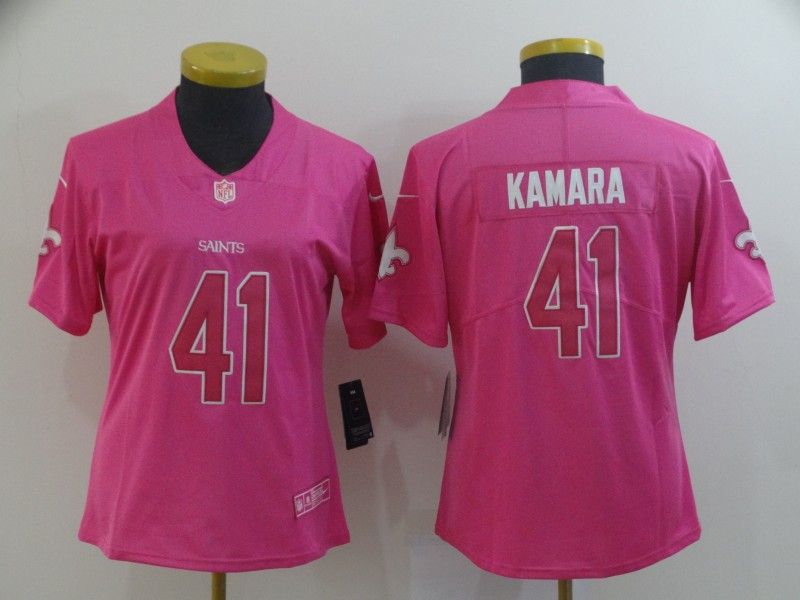 New Orleans Saints #41 KAMARA Pink Fashion Women NFL Jersey
