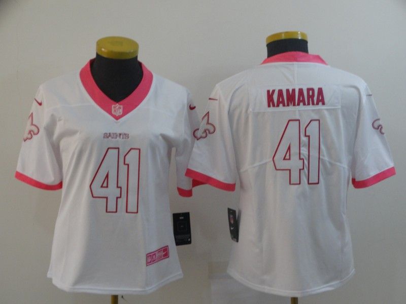 New Orleans Saints #41 KAMARA White Fashion Women NFL Jersey