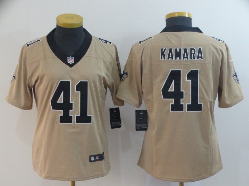 New Orleans Saints #41 KAMARA Tan Inverted Legend Women NFL Jersey