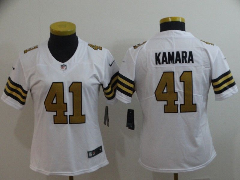 New Orleans Saints #41 KAMARA White Women NFL Jersey