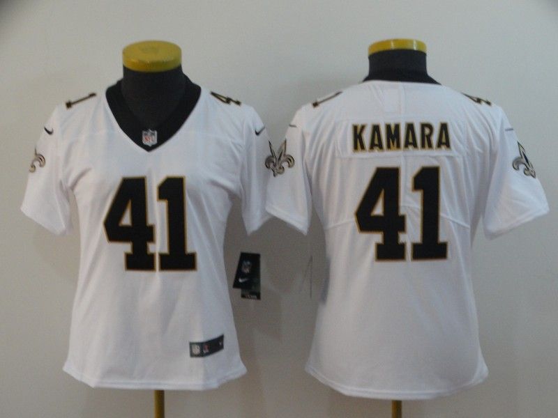 New Orleans Saints #41 KAMARA White Women NFL Jersey 02