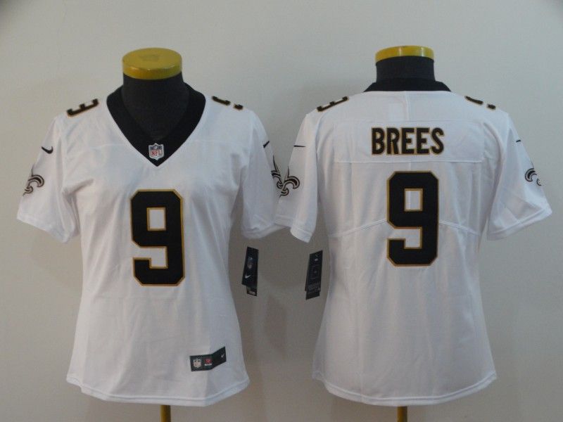 New Orleans Saints #9 BREES White Women NFL Jersey 02