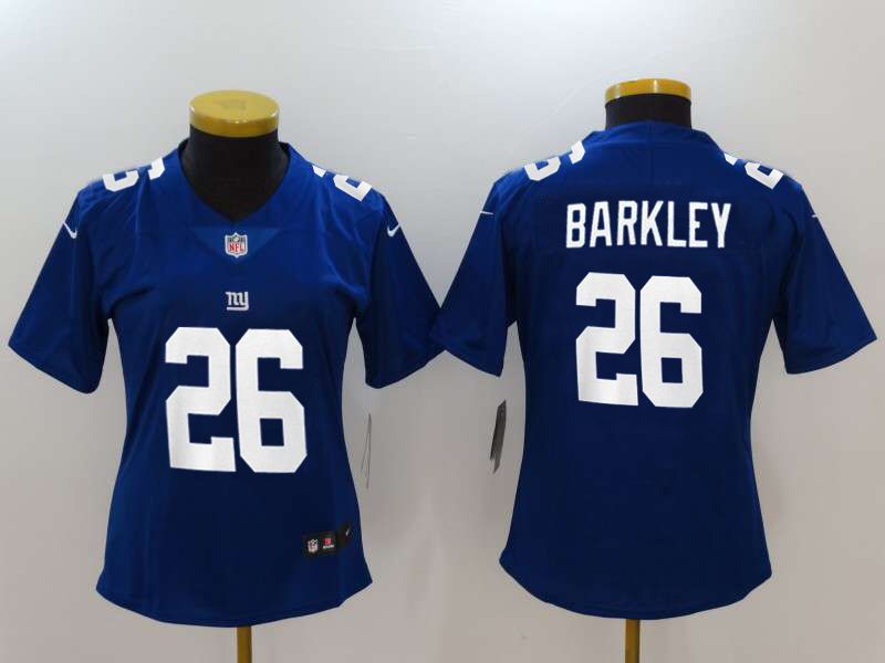 New York Giants #26 BARKLEY Blue Women NFL Jersey