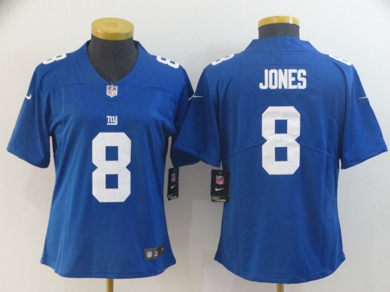 New York Giants #8 JONES Blue Women NFL Jersey