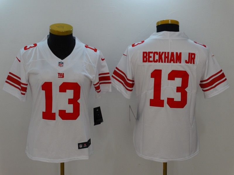 New York Giants #13 BECKHAM JR White Women NFL Jersey