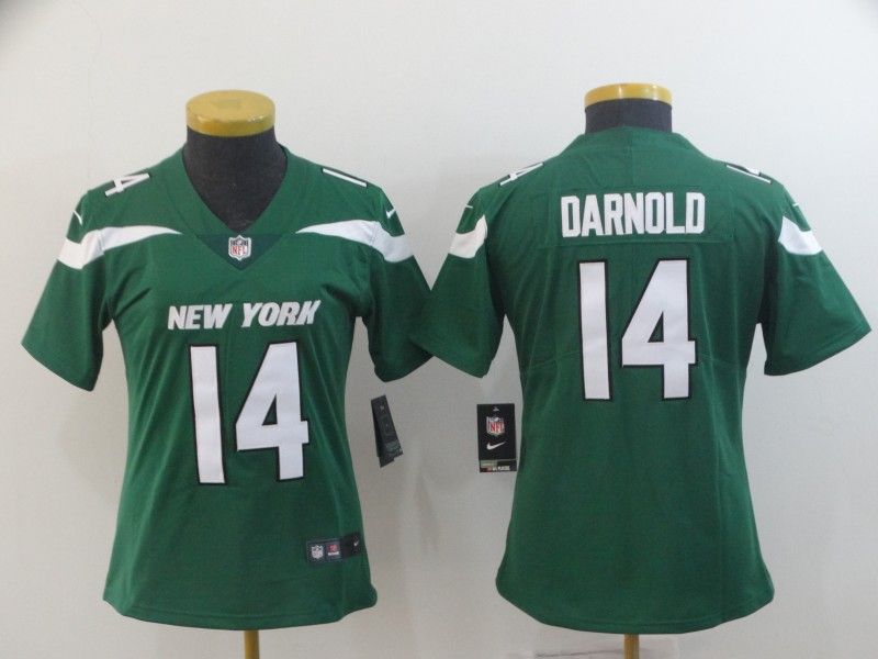 New York Jets #14 DARNOLD Green Women NFL Jersey