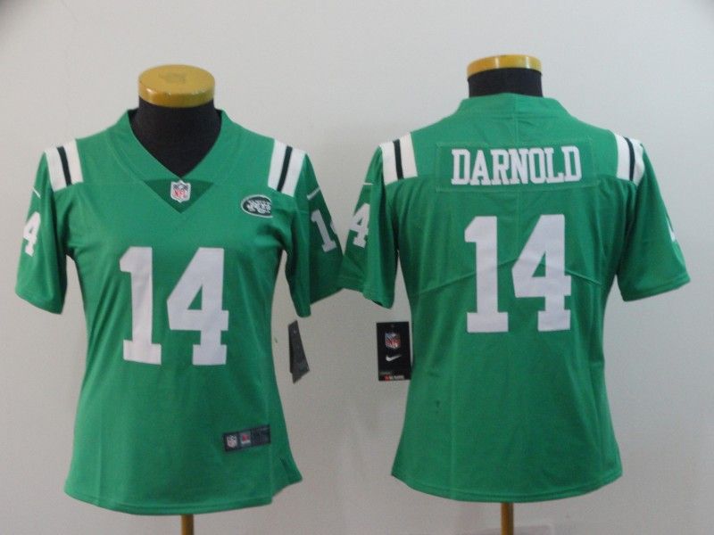 New York Jets #14 DARNOLD Green Women NFL Jersey 02