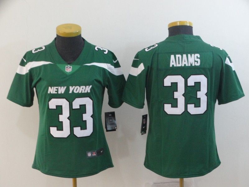 New York Jets #33 ADAMS Green Women NFL Jersey