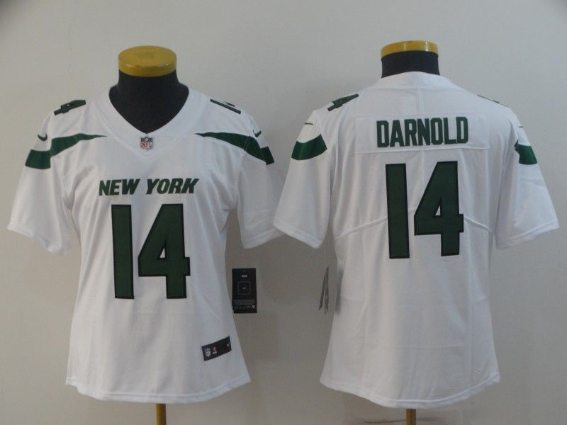 New York Jets #14 DARNOLD White Women NFL Jersey
