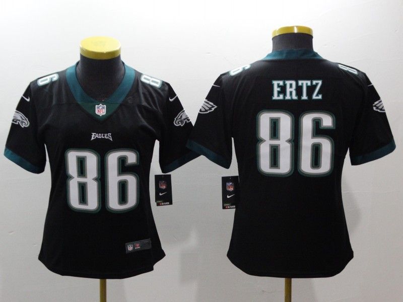 Philadelphia Eagles #86 ERTZ Black Women NFL Jersey