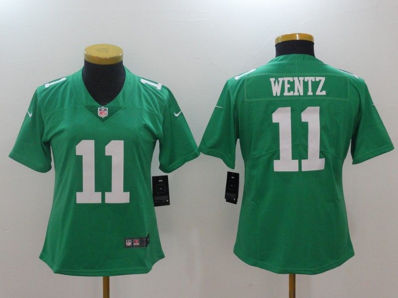 Philadelphia Eagles #11 WENTZ Green Women NFL Jersey