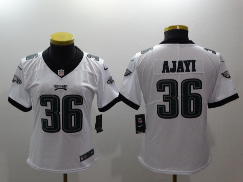 Philadelphia Eagles #36 AJAYI White Women NFL Jersey