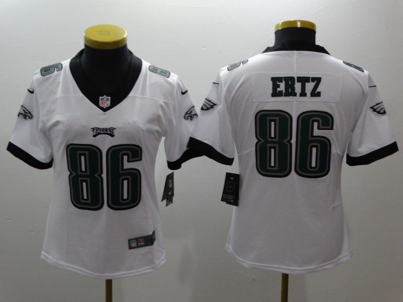 Philadelphia Eagles #86 ERTZ White Women NFL Jersey