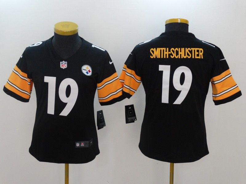 Pittsburgh Steelers #19 SMITH-SCHUSTER Black Women NFL Jersey 02