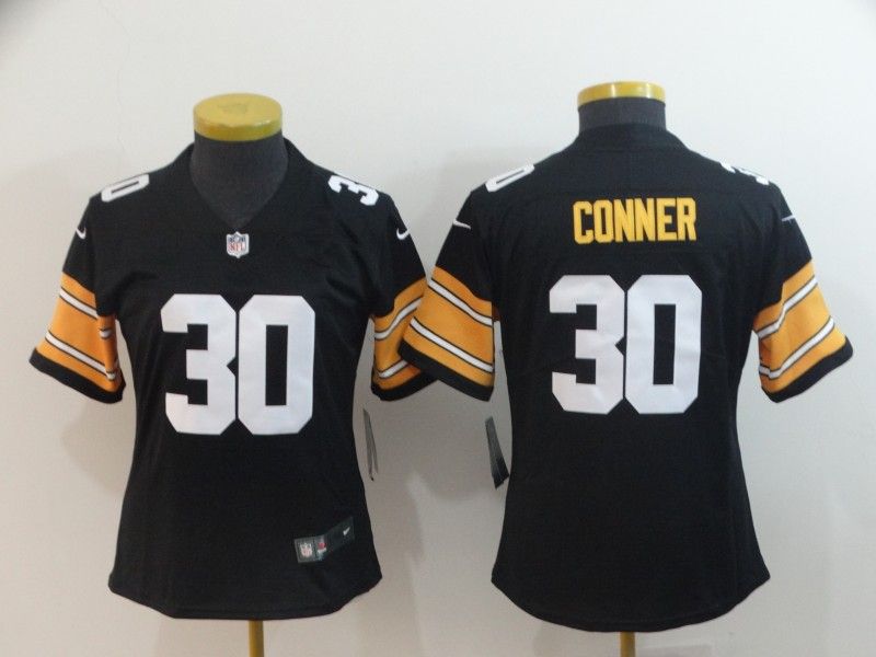 Pittsburgh Steelers #30 CONNER Black Women NFL Jersey