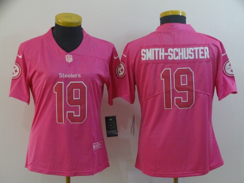 Pittsburgh Steelers #19 SMITH-SCHUSTER Pink Fashion Women NFL Jersey