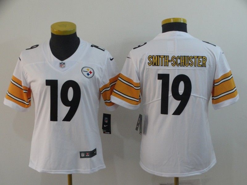 Pittsburgh Steelers #19 SMITH-SCHUSTER White Women NFL Jersey