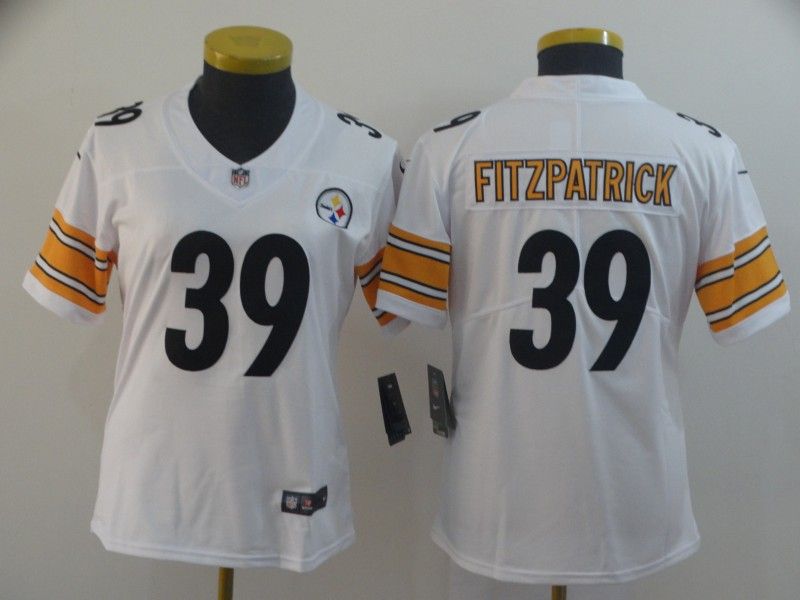 Pittsburgh Steelers #39 FITZPATRICK White Women NFL Jersey