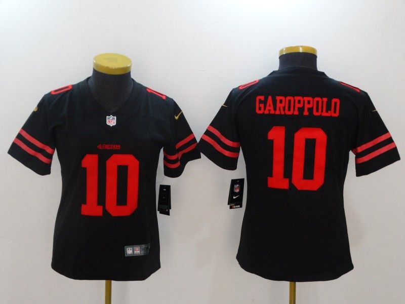 San Francisco 49ers #10 GAROPPOLO Black Women NFL Jersey