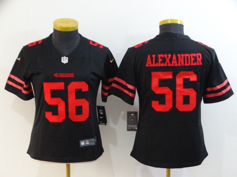San Francisco 49ers #56 ALEXANDER Black Women NFL Jersey