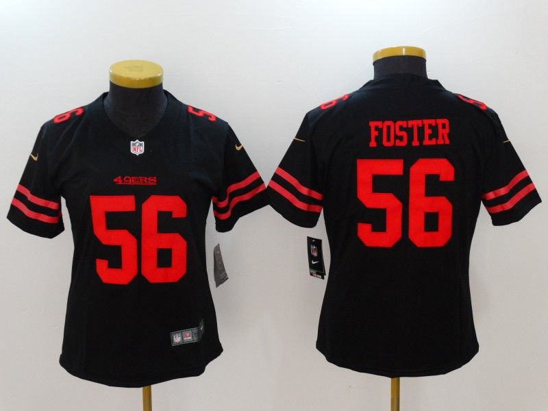 San Francisco 49ers #56 FOSTER Black Women NFL Jersey