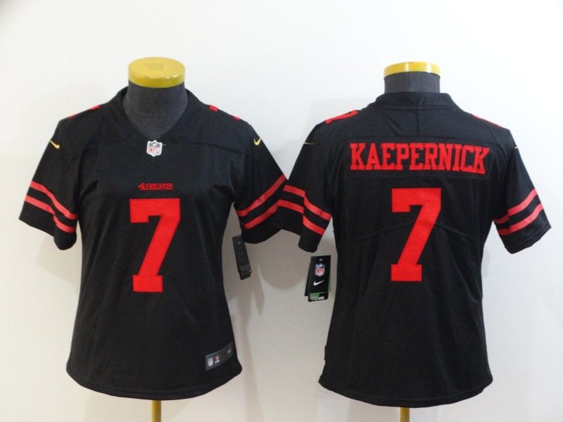 San Francisco 49ers #7 KAEPEERNICK Black Women NFL Jersey