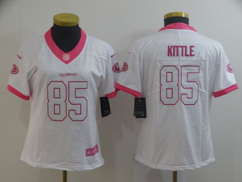 San Francisco 49ers #85 KITTLE White Fashion Women NFL Jersey