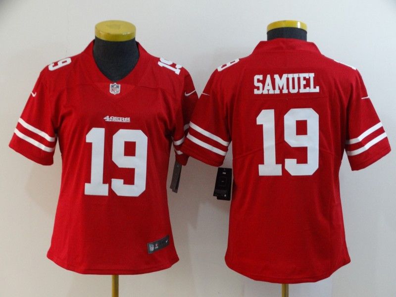 San Francisco 49ers #19 SAMUEL Red Women NFL Jersey