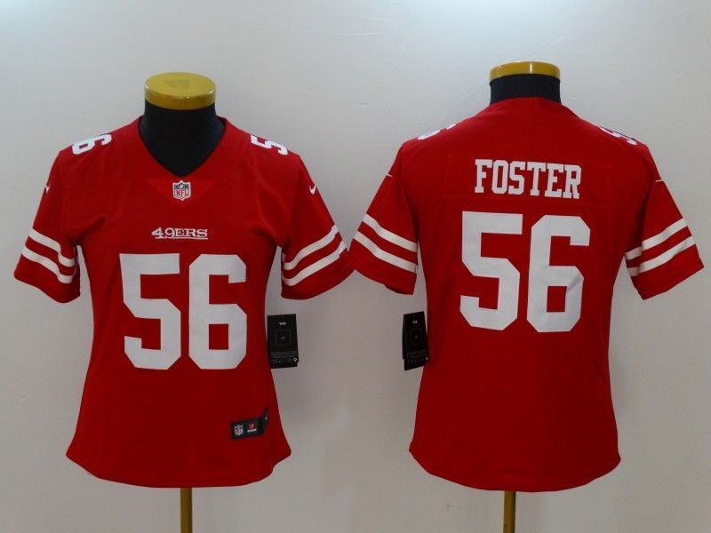 San Francisco 49ers #56 FOSTER Red Women NFL Jersey