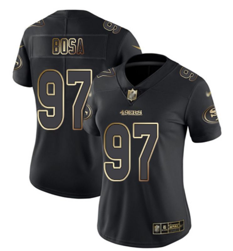 San Francisco 49ers #97 BOSA Black Gold Vapor Limited Women NFL Jersey
