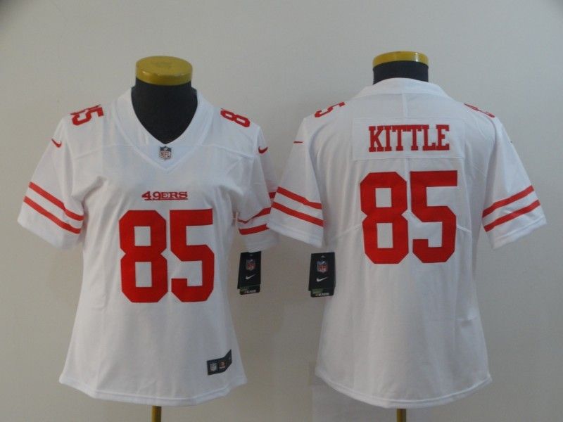 San Francisco 49ers #85 KITTLE White Women NFL Jersey
