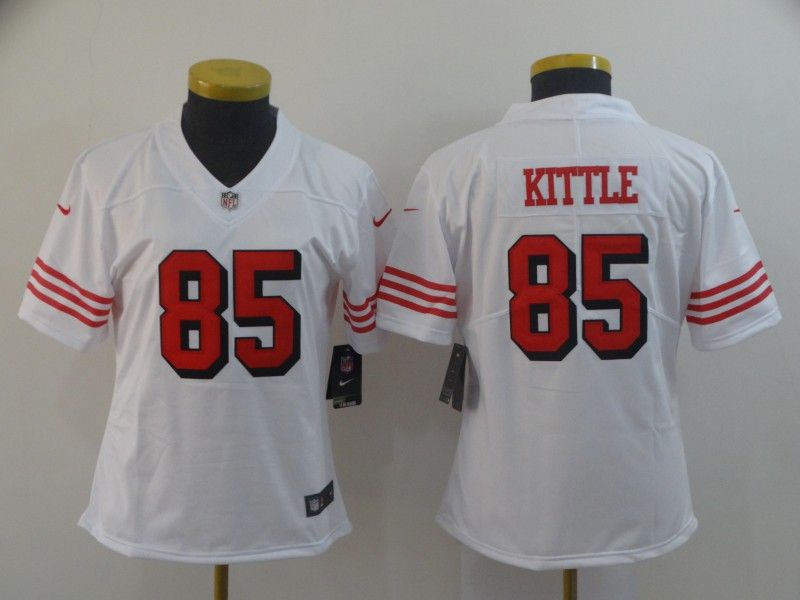San Francisco 49ers #85 KITTLE White Women NFL Jersey 02