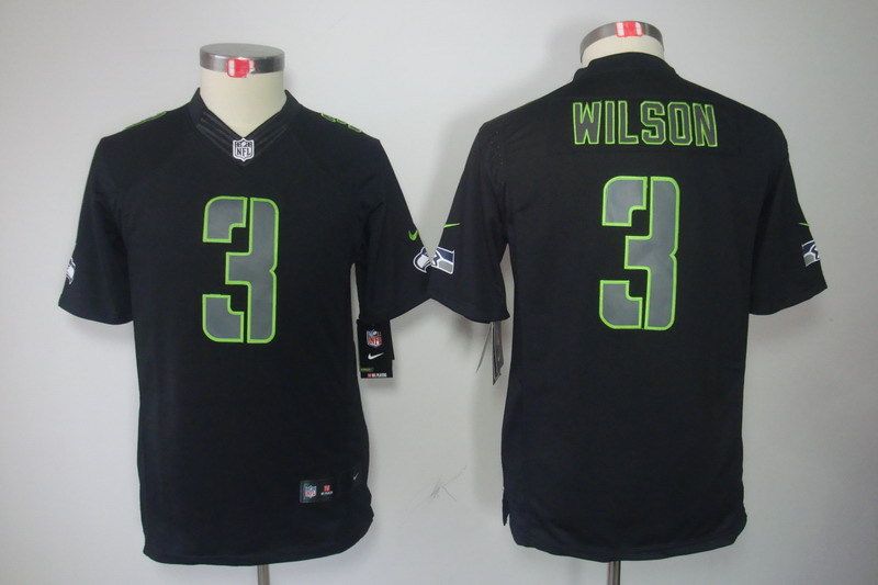 Seattle Seahawks #3 WILSON Black Women NFL Jersey