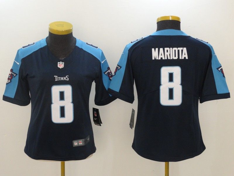 Tennessee Titans #8 MARIOTA Dark Blue Women NFL Jersey