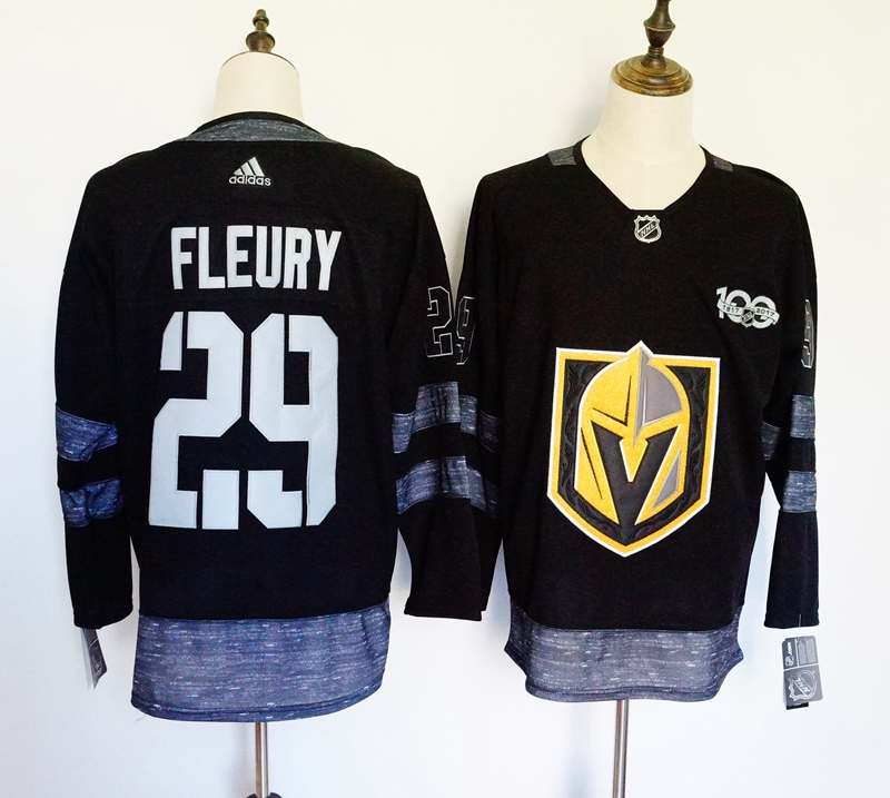 Vegas Golden Knights Black #29 FLEURY 100th Anniversary NHL Jersey