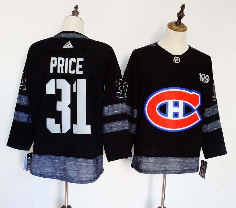 Montreal Canadiens Blac #31 PRICE 100th Anniversary NHL Jersey