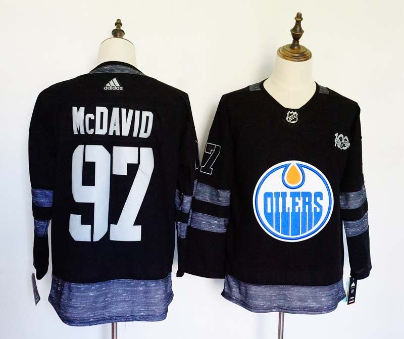 Edmonton Oilers Black #97 MCDAVID 100th Anniversary NHL Jersey