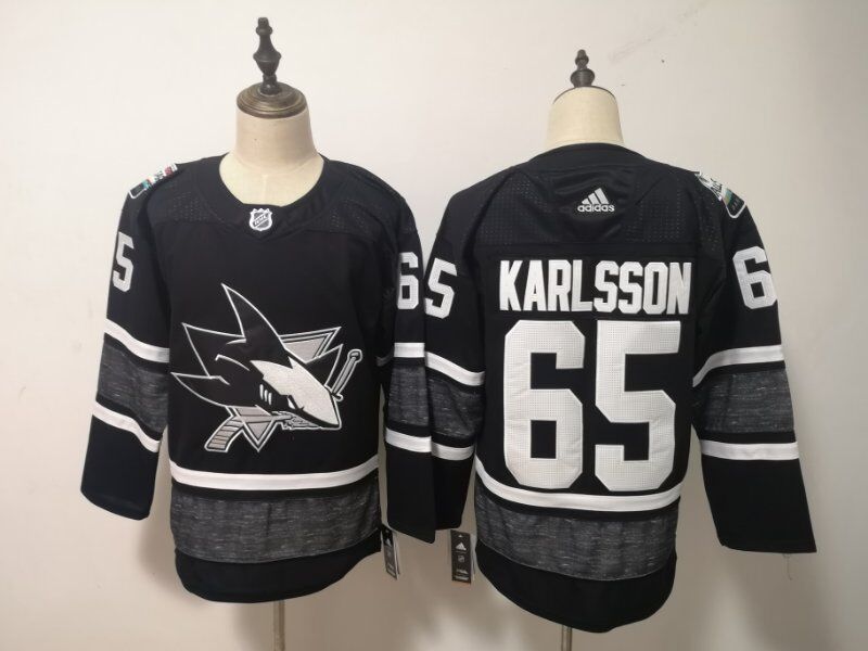 2019 San Jose Sharks Black #65 KARLSSON All Star NHL Jersey