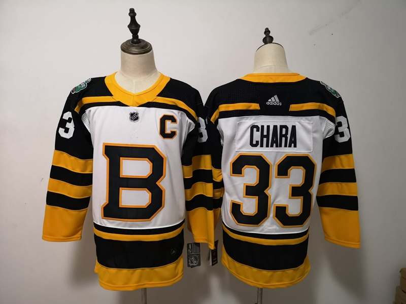 Boston Bruins White #33 GHARA Classics NHL Jersey