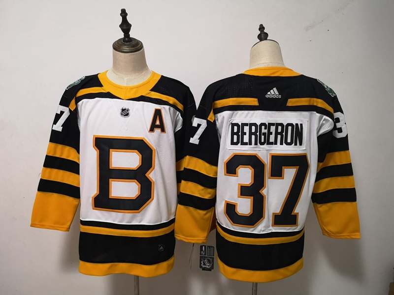 Boston Bruins White #37 BERGERON Classics NHL Jersey
