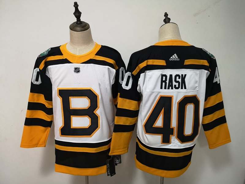 Boston Bruins White #40 RASK Classics NHL Jersey