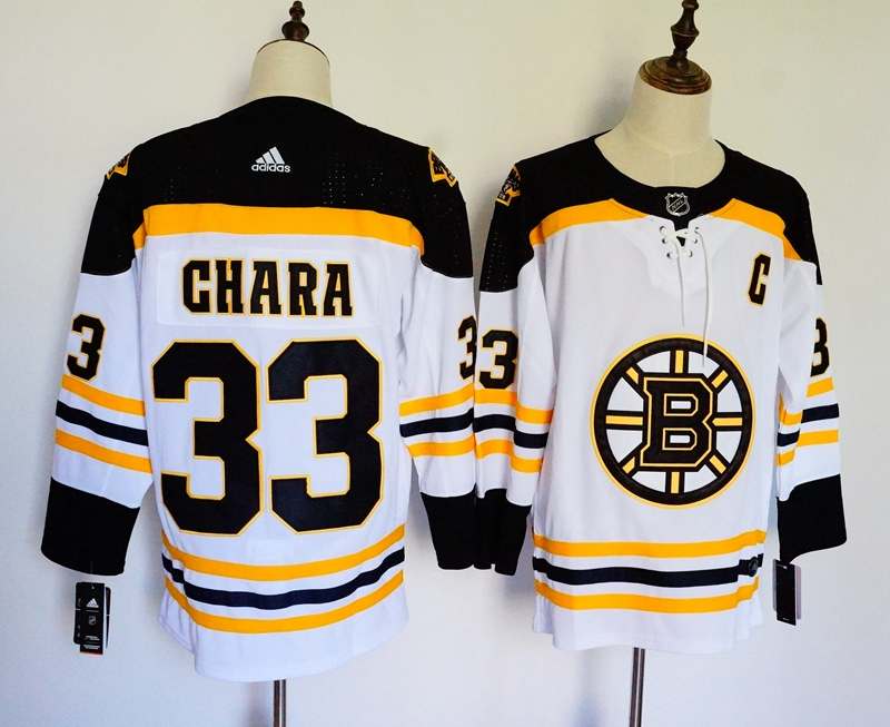 Boston Bruins White #33 GHARA NHL Jersey