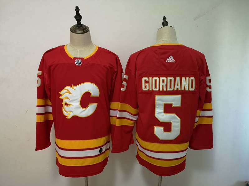 Calgary Flames Red #5 GIORDANO NHL Jersey